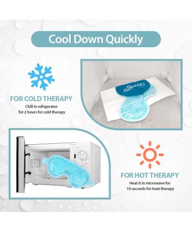 NEWGO Cooling Gel Mask for Puffy Eyes - Hot Cold Therapy for Migraine, Dark Circles, Dry Eyes - Reusable Sinus Pain Relief - Light Blue - Buy Online on SooperMarket.com