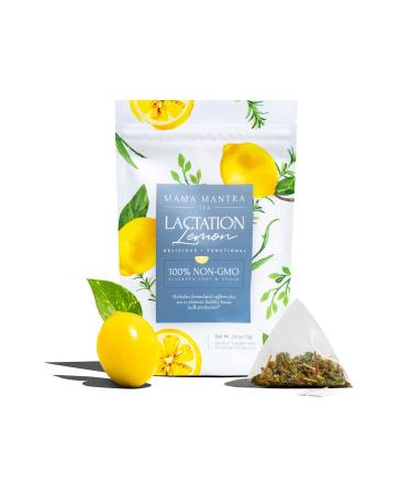 Mama Mantra Lactation Lemon Flavored Tea | Supports Mother's Milk Production for Breastfeeding and Nursing | Organic Ingredients | Mama Owned | 30 Tea Bags
