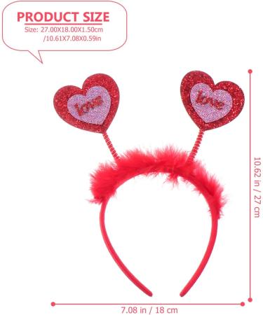 Amosfun 1pc Valentine's Day Headband Valentines Head Bopper Fancy Dress Headband Love Heart Sequin Headband Valentines Love Headpiece Alien Headband Wedding Party Supplies Miss Gritbo - Buy Online on SooperMarket.com