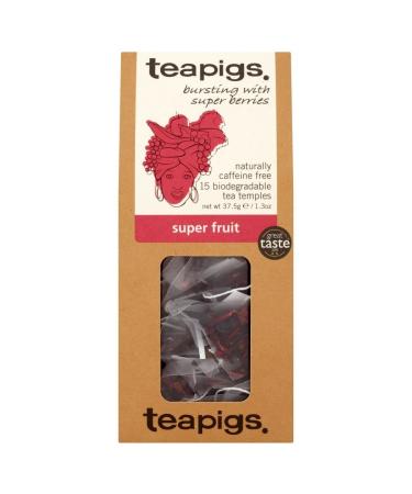 teapigs Super Fruit Tea 37.5 g (Pack of 1 Total 15 Tea Bags) 15 Count (Pack of 1)