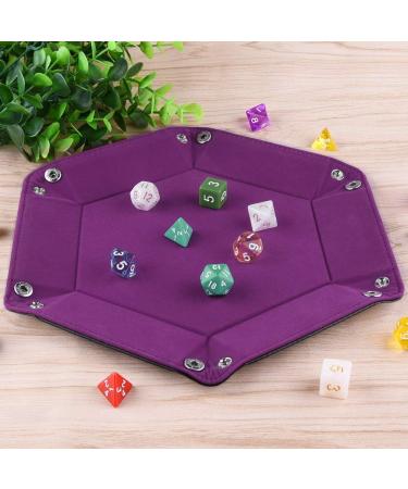 SIQUK Double Sided Dice Tray - Folding Hexagon PU Leather and Velvet Holder - Buy Online on SooperMarket.com
