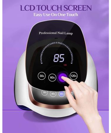 Gugusure 180W UV LED Nail Lamp with LCD Display, Auto Sensor, 4 Timer Settings | Professional Gel Curing Light for Salon and Home Use - Buy Online on SooperMarket.com