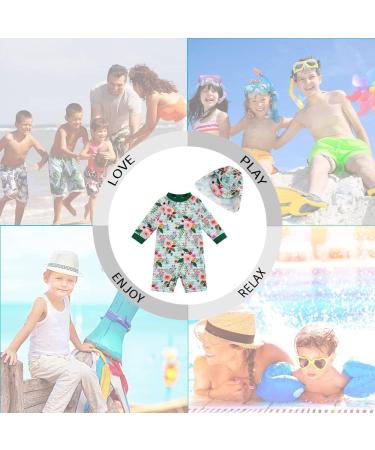 UPF 50+ Pink Flower Baby Girls Swimsuit with Snap Bottom | UV Protection Swimwear for 3-6 Months - Buy Online on SooperMarket.com