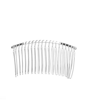 Metal Hair Comb 3pcs 7.8cm 20 Teeth Fancy DIY Metal Wire Hair Clip Combs Bridal Wedding Veil Combs (Silver) 3 pcs