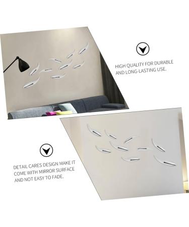 Cabilock Supplies Plastic Cm Plating Accessories DIY Wall Surface Decor Abs Silver Fish Abstract Mirror 13x3 cm Silver - Buy Online on SooperMarket.com