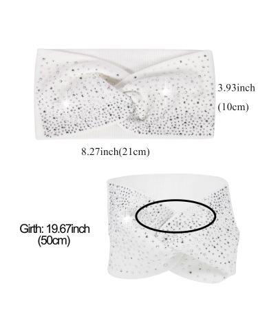 Cakure Crystal Rhinestone Headbands Pack of 3 - Wide Bling Turban Head Wraps for Women and Girls - Elastic Twist Scarf for Sports and Fashion - Type A - Buy Online on SooperMarket.com