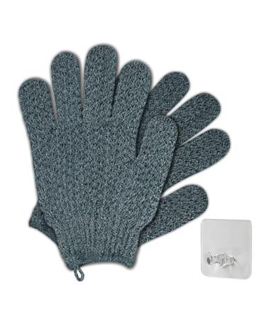 Exfoliating Gloves for Shower Tan Remover SASPOLO Dead Skin Scrub Korean Body Exfoliator for Legs & Arms Hair Removal Grey
