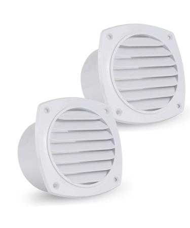 Five Oceans Air Hose Thru Vent 3" 4", White/Black 4" White (Pair)
