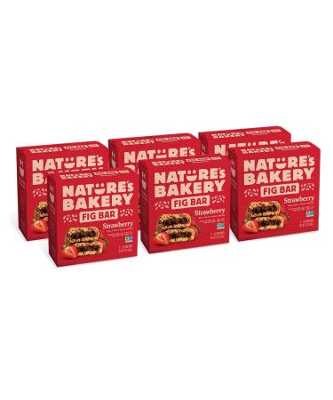 Nature’s Bakery Whole Wheat Fig Bars, Strawberry, Real Fruit, Vegan, Non-GMO, Snack bar, 6 boxes with 6 twin packs (36 twin packs) Strawberry 6 Count (Pack of 6)