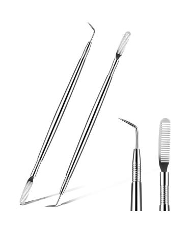 2 Pieces Eye Lash Separator Tool Lash Lift Tinting Tint Tool Lash Lift Rods Tool Perm Extension Separation Comb Lash Lift Kit for Eyelashes Eyebrows Tinting Perm Curling Extensions Supplies(Silver)