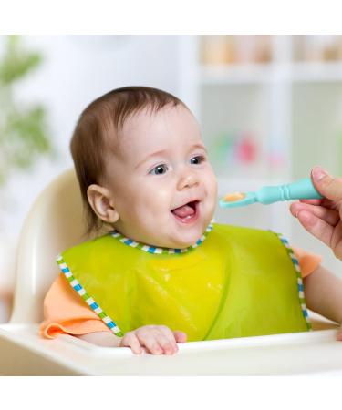 Vicloon Baby Fork and Spoon Set - Silicone Weaning Spoon Kit for Self Feeding - Easy Grip Toddler Cutlery in Light Blue - Buy Online on SooperMarket.com