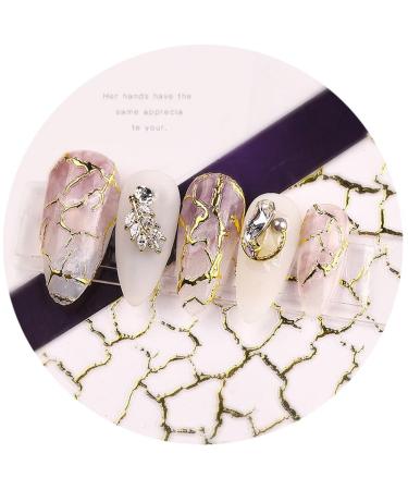 8 Sheet Gold Silver Nail Art Stickers Glitter Metallic Chains Wave Stripe Lines Stars Nail Sticker Self-adhesive Striping Tape for Nail Lovers