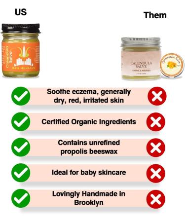MJs Herbals Calendula Salve | Skin Soothing Eczema Cream 1 oz - Organic Calendula & Propolis Beeswax for Diaper Rash, Scar Treatment & Bug Bite Relief - Buy Online on SooperMarket.com