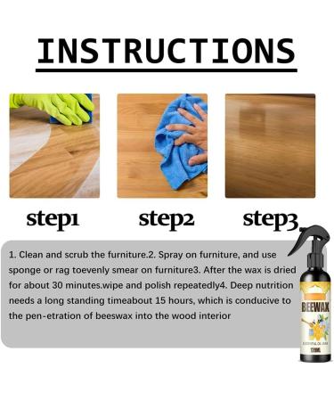 LONGLUAN Natural Micro-Molecularized Beeswax Spray Molecularized Beeswax Spray Bees Wax Furniture Polish and Cleaner Antique Furniture Cleaner Crack and Scratch Renovation Care Wax (2pcs) - Buy Online on SooperMarket.com