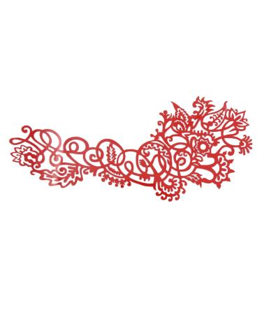 Ruilogod Red Fashion Eyes Face Lace Make Up Art Hollow Cover for Party Night Club