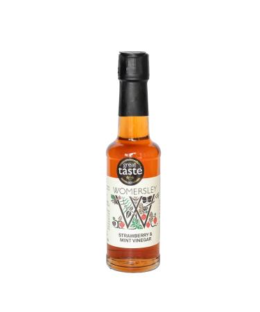 Womersley Fine Fruit and Herb Vinegar - Strawberry & Mint Vinegar delicious for cooking sauces and adding to or drizzling over a range of desserts and puddings (150ml bottle)