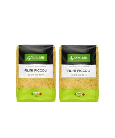 2x 500g PASTA FILINI PICCOLI DRY PASTA NR.388 100% DURUM WHEAT PREMIUM SEMOLINA MACARONI TARTU MILL 1Kg