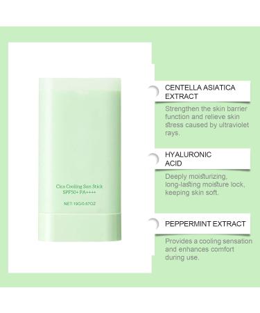 Cica Cooling Sun Stick Centella Face Sunscreen Stick Sun Cream SPF 50+ PA++++ Centella Sun Block Sticks for Face SPF 50 Face Moisturiser Non Greasy Sunscreen Refreshing Water Resistant - Buy Online on SooperMarket.com