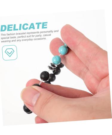 Healvian 12 Pcs Volcanic Stone Bracelet Set - Anti Nausea & Motion Sickness Jewelry for Women - Obsidian Magnetic Therapy Anklet & Wrist Chain - Assorted Colors - Buy Online on SooperMarket.com