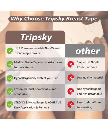 XL Breast Lift Tape for A-G(DD) Cup Brown - BoobTape for Large Breasts, Body & Athletic Support with Nipple Cover - Booby Tape Solution - Buy Online on SooperMarket.com
