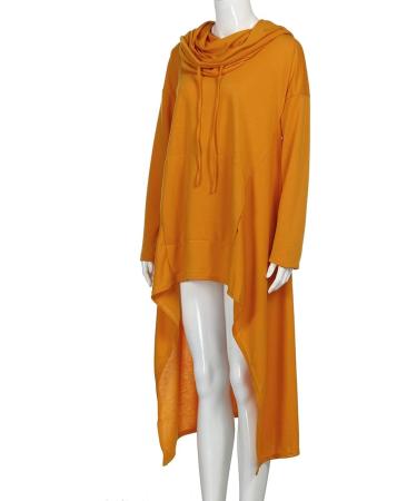 Women's Plus Size Irregular Zip Hoodie Sweatshirt - White/Yellow - 5XL - Buy Online on SooperMarket.com