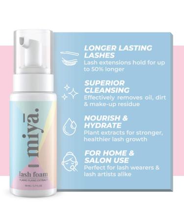 Eyelash Extension Cleanser & Rose Gold Mascara Wand | Miya Lash Shampoo 50ml - Buy Online on SooperMarket.com