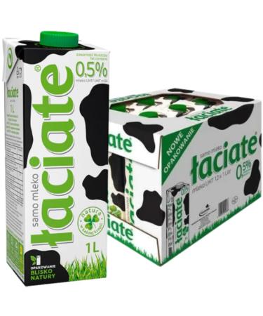 Laciate Green Milk 0.5% Fat UHT Milk 1000 Mililiter x 12 Boxes