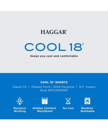 Haggar Men's Cool 18 Pleat Front Shorts - Navy (Size 38) | Regular & Big/Tall Sizes - Buy Online on SooperMarket.com