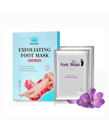 Foot Peel Mask Footner Exfoliating WOOZHI 2 Pack -Dermatologically Tested - Repair Heels & Removes Dry Dead Skin for Soft Baby Feet