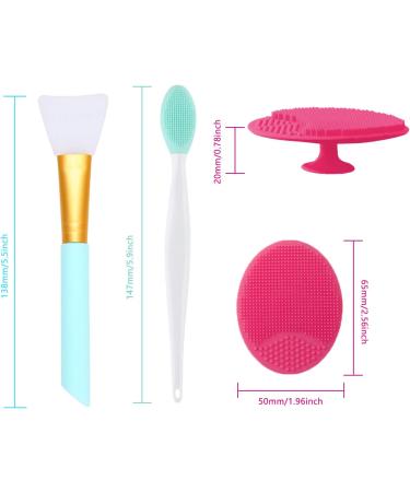 OBSCYON 6-Piece Soft Silicone Face Scrubber Set for Pore Cleansing and Lip Exfoliation - Facial Cleansing Brush, Mask Brush, Lip Brush - Skin Care Tools - Buy Online on SooperMarket.com