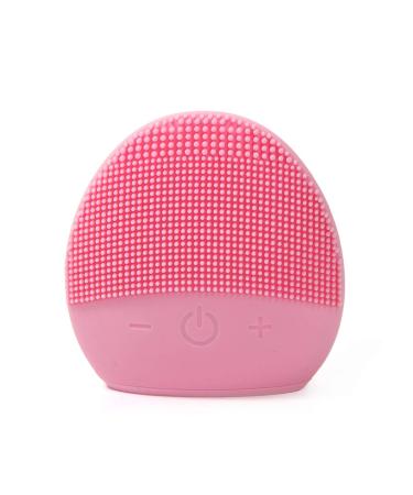 Mini Silicone Facial Cleansing Brush - FEITA Waterproof Silicon Face Cleaner and Electric Masager System for All Skin Types (Pink)
