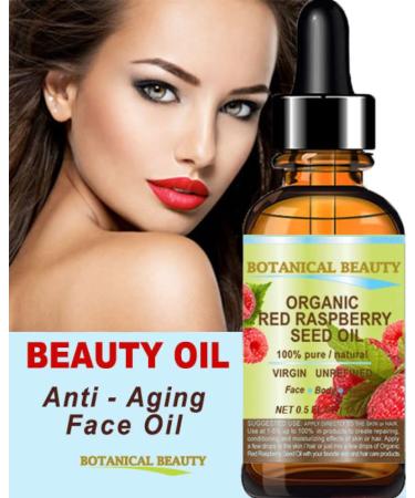 Organic Red Raspberry Seed Oil 0.5 Fl.oz for Face, Body & Hair - Botanical Beauty - Buy Online on SooperMarket.com