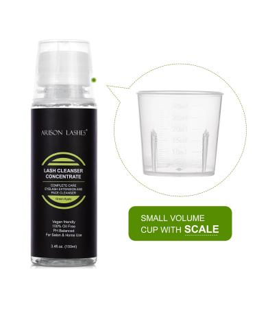 Eyelashes Cleaner Concentrate 100ml - Foam Shampoo for Extensions & Natural Lashes | Paraben & Sulfate Free | Makeup Remover for Salon & Home Use (Apple) - Buy Online on SooperMarket.com