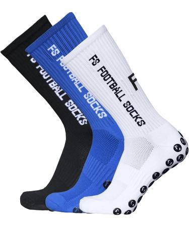 Taruor Unisex Football Socks for Kids & Men | 3 Pairs Anti-Slip Compression Stockings for Outdoor Sports & Running (Size 39-46) - Buy Online on SooperMarket.com