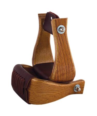 HILASON 172156-3-bg 3in Oak Wood Bell Stirrups