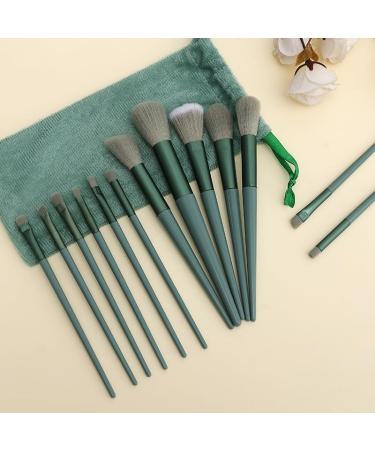 Makeup brush set soft hair loose powder high gloss blush brush eyeshadow brush (green)
