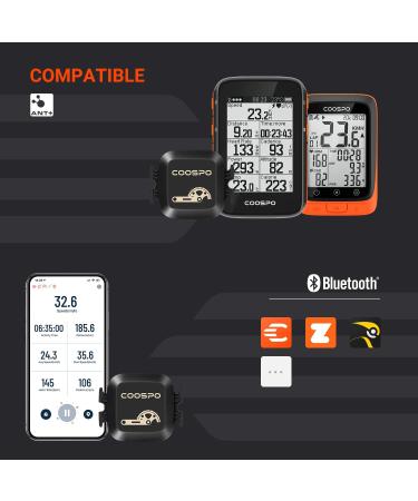 COOSPO Bluetooth Ant+ Bike Speed & Cadence Sensor - IP67 Waterproof Compatible with Zwift Rouvy Kinomap & More (BK467) - Buy Online on SooperMarket.com