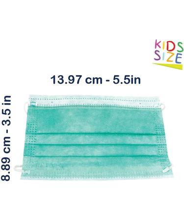 DermSource Kids 3-Layer Disposable Face Masks - 25 Pack, Made in USA - Breathable Green Face Coverings for Boys and Girls - Buy Online on SooperMarket.com