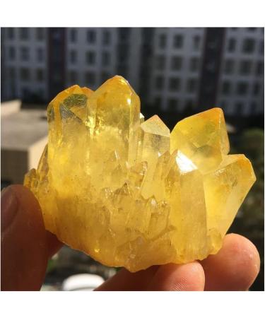 Natural Crystal Rough Beautiful Lemon Yellow Plated Quartz Crystal Clusters 90-100g - Buy Online on SooperMarket.com
