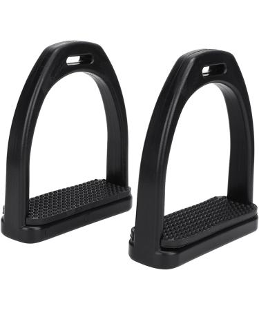 Doact Iron Stirrups for Adolescents & Adults - Secure Black Rubber & Plastic Dressage Stirrups | Medium 13 | Perfect for Children & Horses - Buy Online on SooperMarket.com