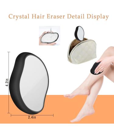 Crystal Hair Eraser - Portable Painless Hair Removal Tool for Men and Women - Washable and Reusable - Skin Exfoliator - Matte Black - Buy Online on SooperMarket.com