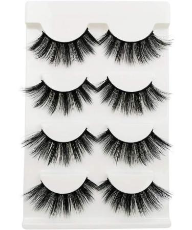 JZK 8 pairs 1.6cm long thick fluffy 3D false eyelashes set reusable fake mink eye lashes with eyelash applicator tweezers G106 G106 1.6cm - Buy Online on SooperMarket.com