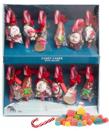 Christmas eve box fillers for kids teens adults - Christmas candy cane individually wrapped with santa & reindeer jellies - festive treats - Buy Online on SooperMarket.com