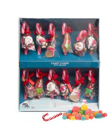 Christmas eve box fillers for kids teens adults - Christmas candy cane individually wrapped with santa & reindeer jellies - festive treats