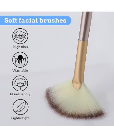 WLLHYF 5 PCS Facial Fan Brushes - Soft Makeup Applicator Tools for Women and Makeup Artists - Buy Online on SooperMarket.com