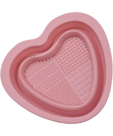 Veeteah Silicone Makeup Brush Cleaner Bowl - Heart Shape Silicone Make up Brush Cleaner - Portable Washing Tool for Brushes Sponges Brush Cleaning Pad pink - Buy Online on SooperMarket.com