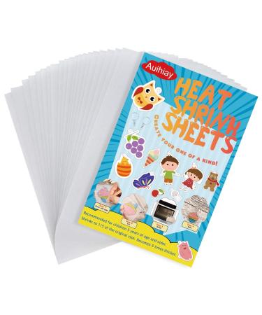 Auihiay 20 Pieces Sanded Shrink Plastic Sheets  Shrink Films Papers Kids Creative Craft  7.9 X 5.7 inch / 20 X 14.5 cm