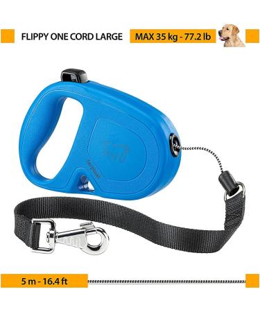 Ferplast Flippy One Dog Leash - Retractable Roller Leash for Large Dogs Up to 35 kg | 5 m Pull-Out Cord | Black - Buy Online on SooperMarket.com