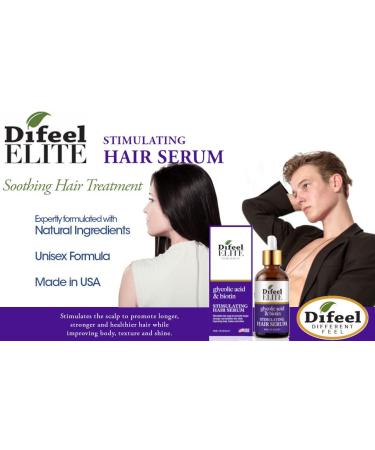 Buy Difeel Elite Glycolic Acid & Biotin Hair Growth Serum - 2 oz. Stimulating Formula for Stronger Hair & Deep Scalp Exfoliation | International Shipping Available - Buy Online on SooperMarket.com