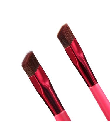 Juome Eyebrow Brush, 2Pcs Multi Function Eyebrow Brush, Professional Portable Angled Eye Brow Brush, Three-dimensional Concealer Makeup Square Eyebrow Brushes Hairline Brush